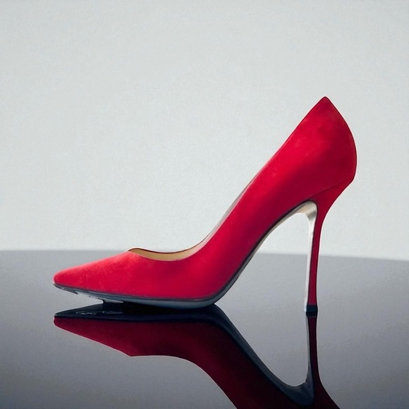 Sergio Rossi Pelle Royal Passione Godiva Red Suede Pumps Size 38.5